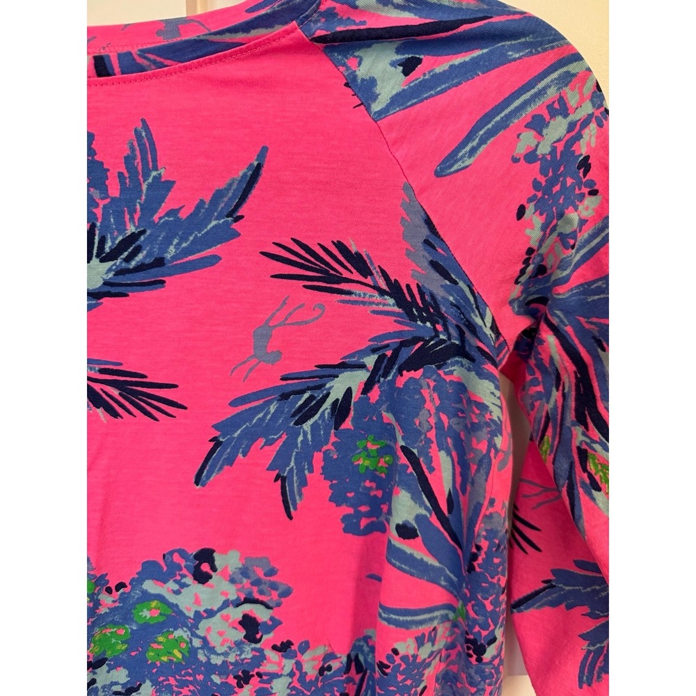 Lilly Pulitzer Surfcrest Dress in the Tiki Pink Out On A Limb print size 12-14 - Picture 2 of 5